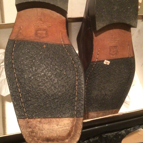 Italian Strap Monk Shoes Men's Burnished Mahogany Leather US 11.5 M - Picture 6 of 7